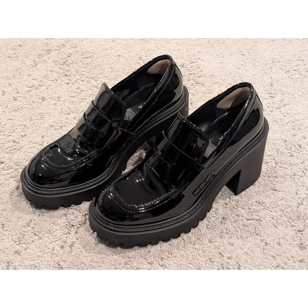 Aqua Women's Beka Chunky Heel Loafers 8.5